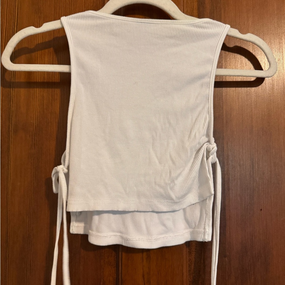 White Ribbed Tank Top - Picture 5 of 6